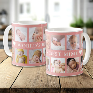 Modern Werelds Beste Mimi Roze 12 Foto Collage Koffiemok