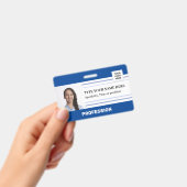 Modern Werknemer Foto Logo Barcode Naambadge Badge (Handheld)