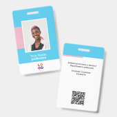 Modern Werknemer Logo, Foto, Qr Code, Naam Badge (Voor- en achterkant)