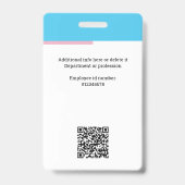 Modern Werknemer Logo, Foto, Qr Code, Naam Badge (Achterkant)