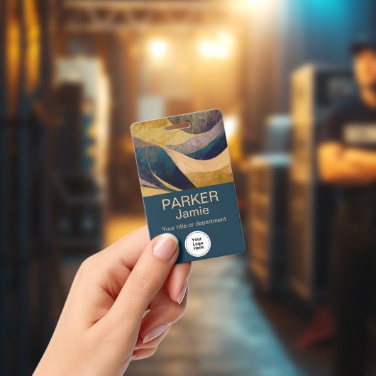 Modern werknemersnaamlogo zonder foto badge (Concert)