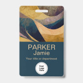 Modern werknemersnaamlogo zonder foto badge (Voorzijde)