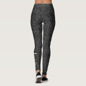 Modern wervelpatroon met zwarte scriptnaam leggings (Achterkant)