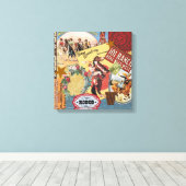 modern  western cowgirl canvas afdruk (Insitu (Houten vloer))