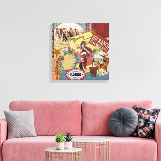 modern  western cowgirl canvas afdruk (Insitu (Woonkamer))