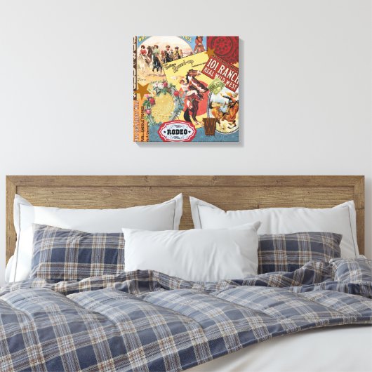 modern  western cowgirl canvas afdruk (Insitu (Slaapkamer))