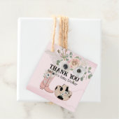 Modern Western Cowgirl Roze Laarzen Pet Custom Bedankjes Labels (In situ)