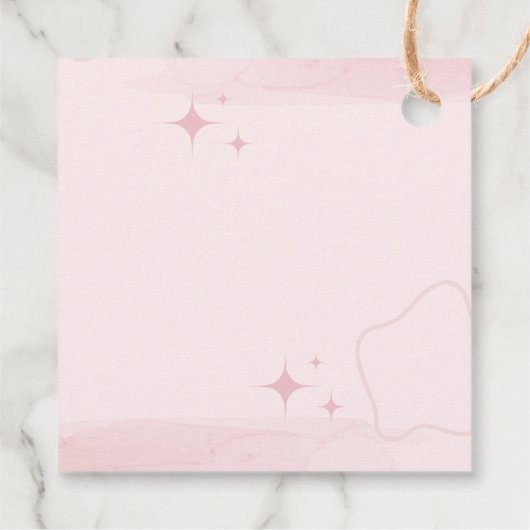 Modern Western Cowgirl Roze Laarzen Pet Custom Bedankjes Labels (Achterkant)