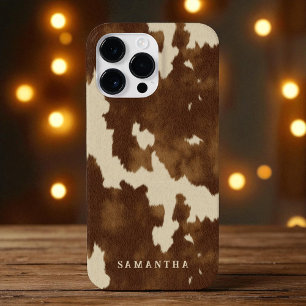Modern Western Land Cowgirl Bruin Aangepaste Naam Case-Mate iPhone 14 Pro Max Hoesje