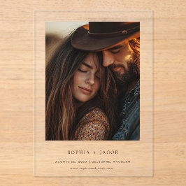 Modern Western Photo Boots Save the Date  Acryl Uitnodigingen