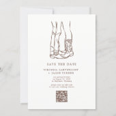Modern Western Photo Boots Save the Date Kaart (Achterkant)
