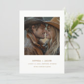 Modern Western Photo Cowboy Cowgirl Save the Date  Kaart (Staand voorkant)