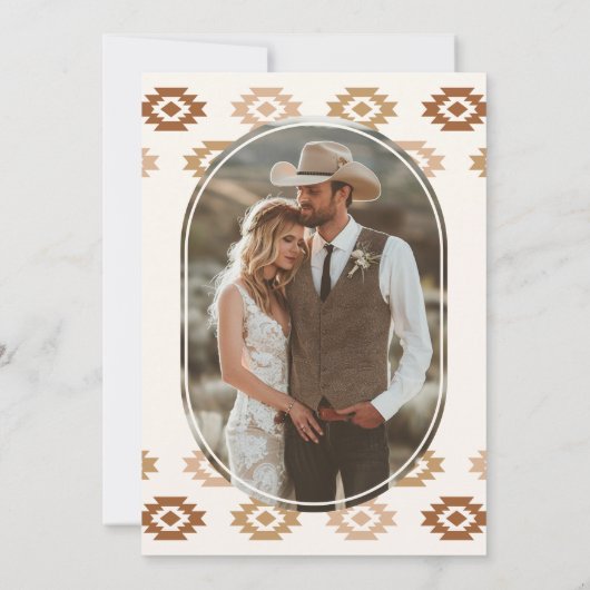 Modern Western Photo Save the Date Card Kaart (Achterkant)