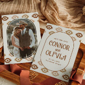 Modern Western Photo Save the Date Card Kaart