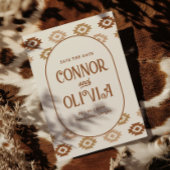 Modern Western Photo Save the Date Card Kaart