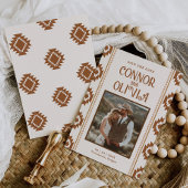 Modern Western Photo Save the Date Card Kaart