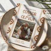 Modern Western Photo Save the Date Card Kaart