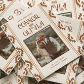 Modern Western Photo Save the Date Card Kaart