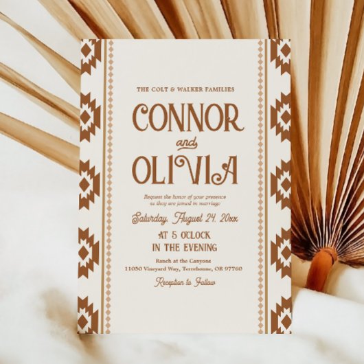Modern Western Photo Wedding Invitation Kaart