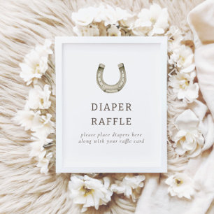 Modern Western Rodeo Baby shower Raffle bord Poster