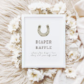 Modern Western Rodeo Baby shower Raffle bord Poster