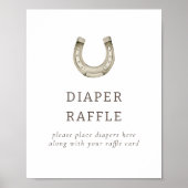 Modern Western Rodeo Baby shower Raffle bord Poster (Voorkant)