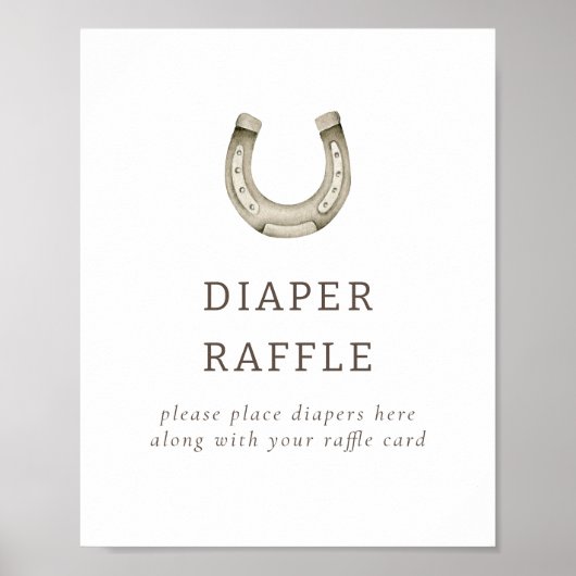 Modern Western Rodeo Baby shower Raffle bord Poster (Voorkant)
