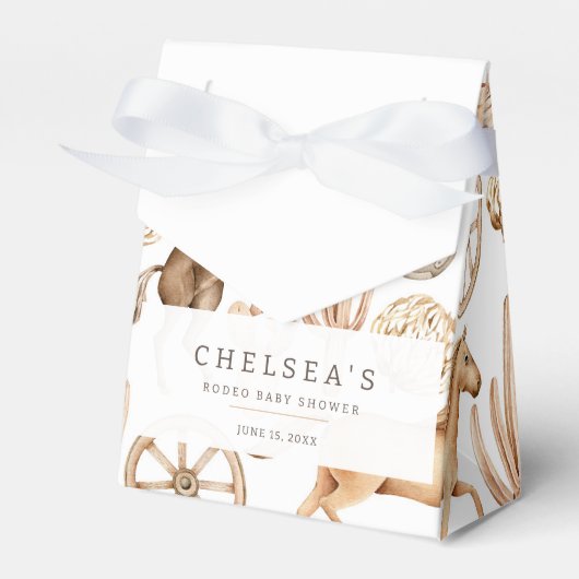Modern Western Rodeo Waterverf Baby shower Bedankdoosjes (Voorkant Zijde)