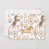 Modern Western Rodeo Waterverf Baby shower Bedankkaart (Achterkant)