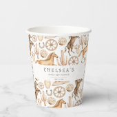 Modern Western Rodeo Waterverf Baby shower Papieren Bekers (Achterkant)