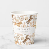 Modern Western Rodeo Waterverf Baby shower Papieren Bekers (Voorkant)