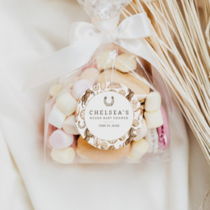 Modern Western Rodeo Waterverf Baby shower Ronde Sticker