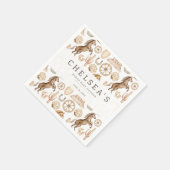 Modern Western Rodeo Waterverf Baby shower Servet (Hoek)