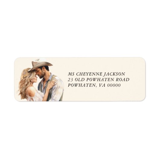 Modern Western Waterverf retouradres label (Voorkant)