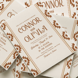 Modern Western Wedding Invitation Kaart