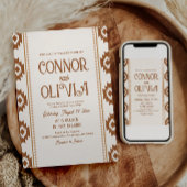 Modern Western Wedding Invitation Kaart