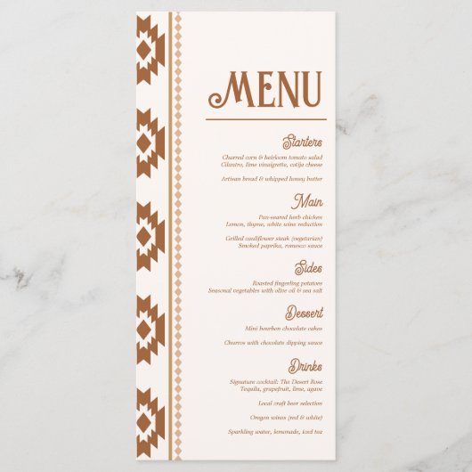 Modern Western Wedding Menu (Voorkant)