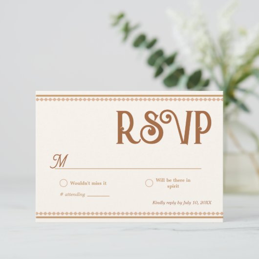 Modern Western Wedding RSVP Card (Staand voorkant)