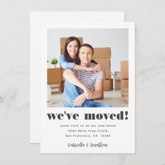 Modern Weve Moved Photo New Home Announge Aankondiging (Voorkant / Achterkant)
