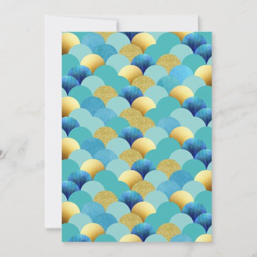 Modern Whale-geïnspireerde doop uitnodiging (Achterkant)