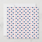Modern Whale Nautical Boy Baby shower Invitation Kaart (Achterkant)