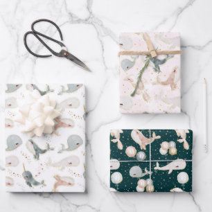 Modern Whale Theme Party Gift Inpakpapier Vel