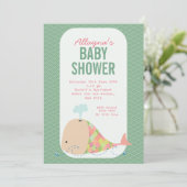 Modern Whale Trendy Baby shower Party Invite Kaart (Staand voorkant)