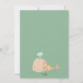 Modern Whale Trendy Baby shower Party Invite Kaart (Achterkant)
