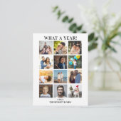 Modern What A Year In Review 12 Foto Collage Feestdagenkaart (Staand voorkant)