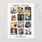 Modern What A Year In Review 12 Foto Collage Feestdagenkaart (Voorkant)