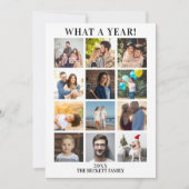 Modern What A Year In Review 12 Foto Collage Feestdagenkaart (Voorkant)