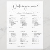 Modern What's In Your Purse Bruidsfeest Spel (Voorkant)