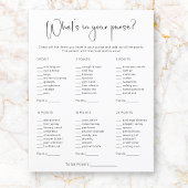 Modern What's In Your Purse Bruidsfeest Spel