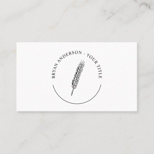Modern Wheat Logo Visitekaartje (Voorkant)